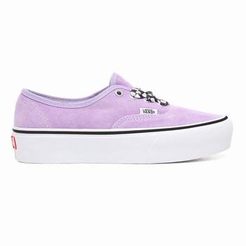 Női Vans Checkerboard Lace Authentic Platform 2.0 Tornacipő VA6953084 Lila/Fehér